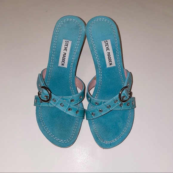 NWOT Steve Madden Teal Heels - Picture 1 of 7